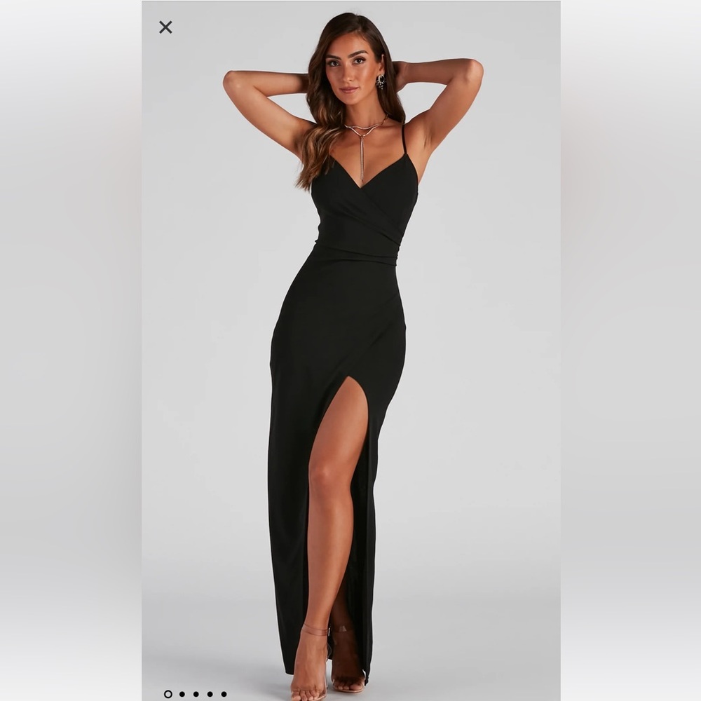 Sasha Formal High Slit Wrap Dress